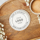 Logo für "White Custom Business" Runder Pappuntersetzer<br><div class="desc">Ein beruflicher, individueller Untersetzer für Ihr Unternehmen mit Ihrem Logo-Design, gerahmt durch den Namen des Unternehmens mit Website. Auch andere Formulierungen wie ein Slogan oder ein Ort könnten aufgenommen werden. Macht ein unvergessliches und nützliches Werbegeschenk! Unter Anpassen / Weitere Anpassen können Sie die Kurve des runden Textes und die Schwarz-Weiß-Farben...</div>