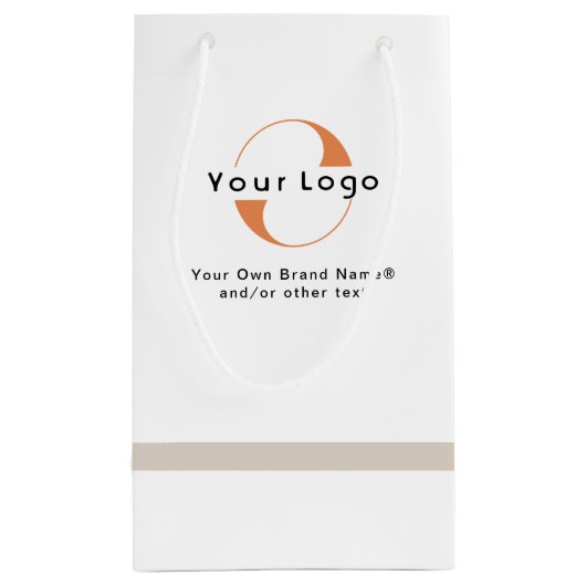 Logo für White & Tan, Black Text Company Business Kleine Geschenktüte (Rückseite)