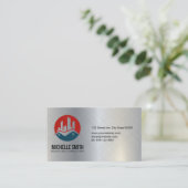 Logo für Wohnungen | Aluminium-Metallic Visitenkarte (Stehend Vorderseite)