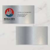 Logo für Wohnungen | Aluminium-Metallic Visitenkarte (Vorne/Hinten)