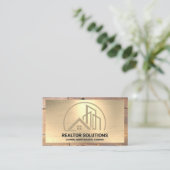 Logo für Zuhause und Kommerzielles Gebäude | Gold  Visitenkarte (Stehend Vorderseite)