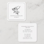 Logo "Gardenhand and Leaf" Quadratische Visitenkarte (Vorne/Hinten)