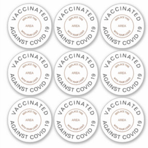 Logo gegen Covid 19 Mitarbeiter geimpft Aufkleber