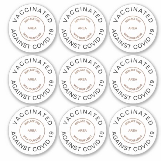 Logo gegen Covid 19 Mitarbeiter geimpft Aufkleber (Vorderseite)