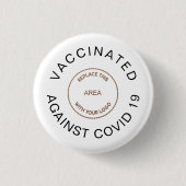 Logo gegen Covid 19 Mitarbeiter geimpft Button (Vorderseite)