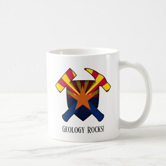 Logo "Geology Rocks" Arizona State Flag Hammer Kaffeetasse (Rechts)
