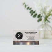 Logo "gesägt" und "Hammer" Visitenkarte (Stehend Vorderseite)