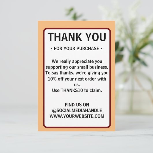 Logo-Geschäft Flat Dankeschön Karte (Stehend Vorderseite)