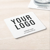 Logo-Geschäft für Unternehmen Rechteckiger Pappuntersetzer (angewinkelt)