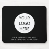 Logo Geschäft Marke Schwarz Unternehmen Mousepad (Vorne)