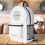 Logo-Geschäft | Minimalistisch Simple White Bedruckter Rucksack<br><div class="desc">Eine einfache,  maßgeschneiderte Business-Vorlage in modernem minimalistischem Stil,  die einfach mit Ihrem Firmenlogo und Firmenlogo oder info aktualisiert werden kann. Wenn Sie Hilfe bei der Personalisierung dieses Produktes benötigen,  kontaktieren Sie mich bitte über den unten stehenden Nachrichtenkopf und ich werde Ihnen gerne weiterhelfen.</div>