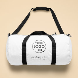 Logo-Geschäft | Minimalistisch Simple White Duffle Bag