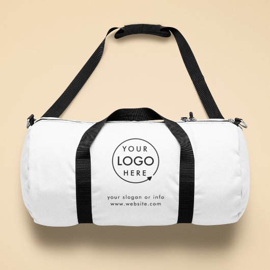 Logo-Geschäft | Minimalistisch Simple White Duffle Bag
