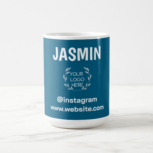 Logo Geschäft Modern Minimal Unternehmen Gebrandet Kaffeetasse (Mittel)