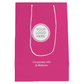 Logo-Geschäft Pink Corporate Information Mittlere Geschenktüte (Rückseite)
