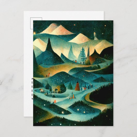 Logo-Geschäft Retro Weihnachtsstadium Postkarte (Vorne/Hinten)