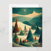 Logo-Geschäft Retro Weihnachtsstadium Postkarte (Vorne/Hinten)