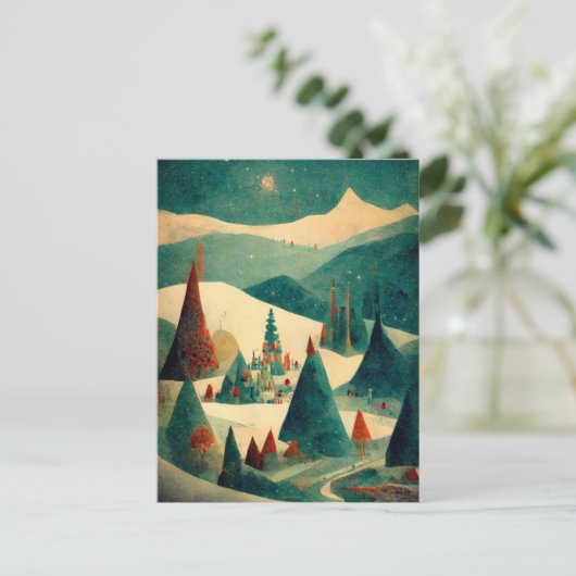 Logo-Geschäft Retro Weihnachtsstadium Postkarte (Stehend Vorderseite)