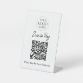 Logo Geschäft Scan To Pay QR-Code Tischschild Sockelschild (Vorderseite)