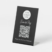 Logo Geschäft Scan To Pay QR-Code Tischschild Sockelschild (Vorderseite)