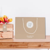 Logo-Geschäft Stilvoll Beige Corporate Große Geschenktüte