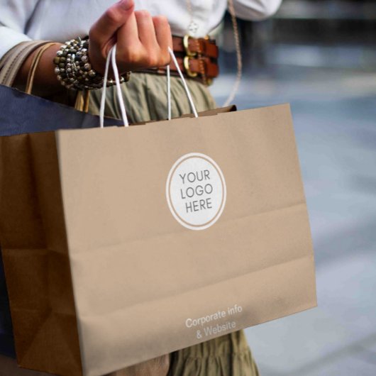Logo-Geschäft Stilvoll Beige Corporate Große Geschenktüte