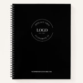 Logo Geschäft Unternehmen Minimalistisch Schwarz Notizblock (Vorderseite)