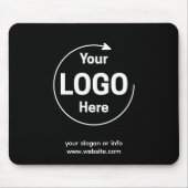 Logo | Geschäft Unternehmensmarke Schwarz Mousepad (Vorne)