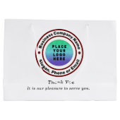Logo-Geschäft Vielen Dank, dass Sie Taschen nach M Große Geschenktüte (Rückseite)