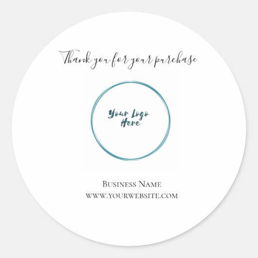 Logo-Geschäft Vielen Dank Runder Aufkleber (Vorderseite)