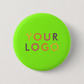 Logo-Geschäftsbranding-Vorlage Lebendiges Grün Button (Vorderseite)