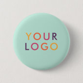 Logo-Geschäftsbranding-Vorlage Mintgrün Button (Vorderseite)