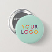 Logo-Geschäftsbranding-Vorlage Mintgrün Button (Vorne & Hinten)