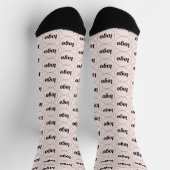 Logo-Geschäftsmuster Blush-Pink Werbe- Socken (Oben)
