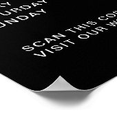 Logo Geschäftsstunden QR-Code Schwarz Poster (Ecke)