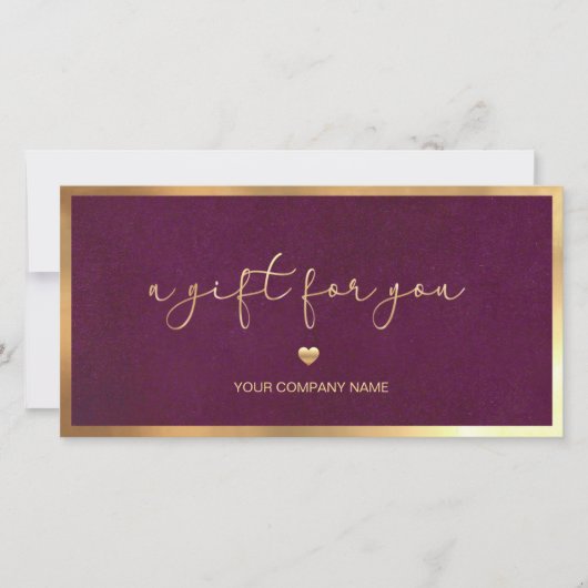 Logo-Geschenkgutschein für Burgund Gold-Rahmen-hin (Vorderseite)