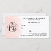 Logo-Geschenkgutschein für das Coral (Rückseite)