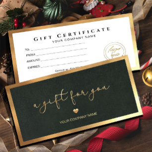 Logo-Geschenkgutschein für Green Gold Frame Add