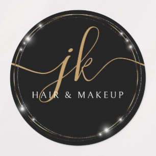 Logo-Glam-Logo für Monogramm wasserdicht Etiketten