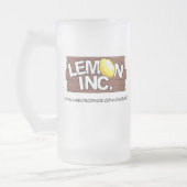 Logo-Glas-Tasse Lemon Inc. Mattglas Bierglas (Links)