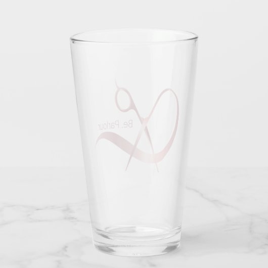 Logo Glass for Be. Salon. Glas (Rückseite)