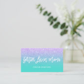Logo-Glittertypographie-Imitat-Lavendel-Glitter Visitenkarte (Stehend Vorderseite)