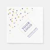 Logo "Gold Blue Confetti Custom Business Werbeakti Serviette (Vorderseite)