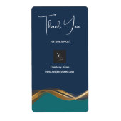 Logo Gold Blue Dankeschön Box Siegel Packing Label (Vorne)