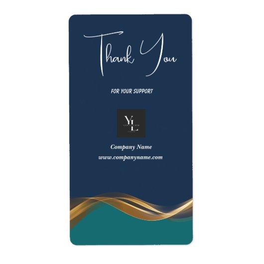 Logo Gold Blue Dankeschön Box Siegel Packing Label (Vorne)