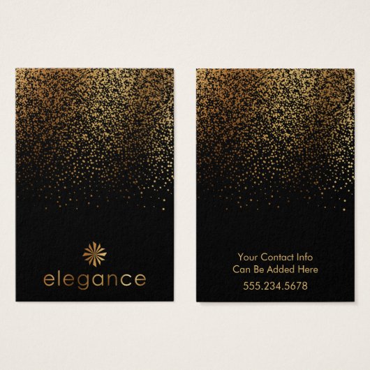 Logo Gold Confetti Schwarzer Ohrring Display (Vorne & Hinten)