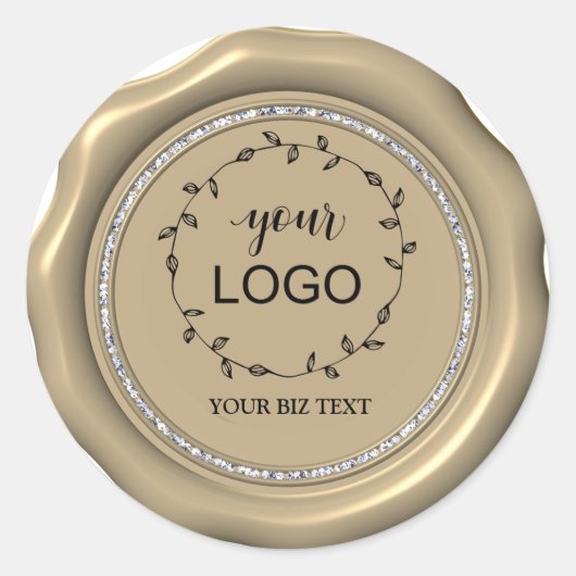 *~* LOGO GOLD Diamond Circle Wax Siegel Stickers (Vorderseite)