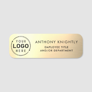 Logo Gold Faux Metallic Kunststoff Namensschild