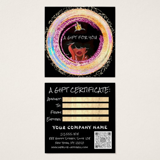 Logo Gold für den benutzerdefinierten Nagelhaar-QR (Vorne & Hinten)