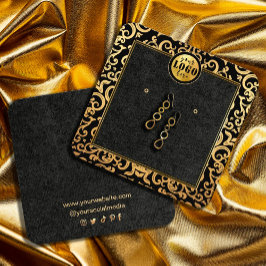 Logo Gold Luxe Frame Earring Display Card hinzufüg Quadratische Visitenkarte